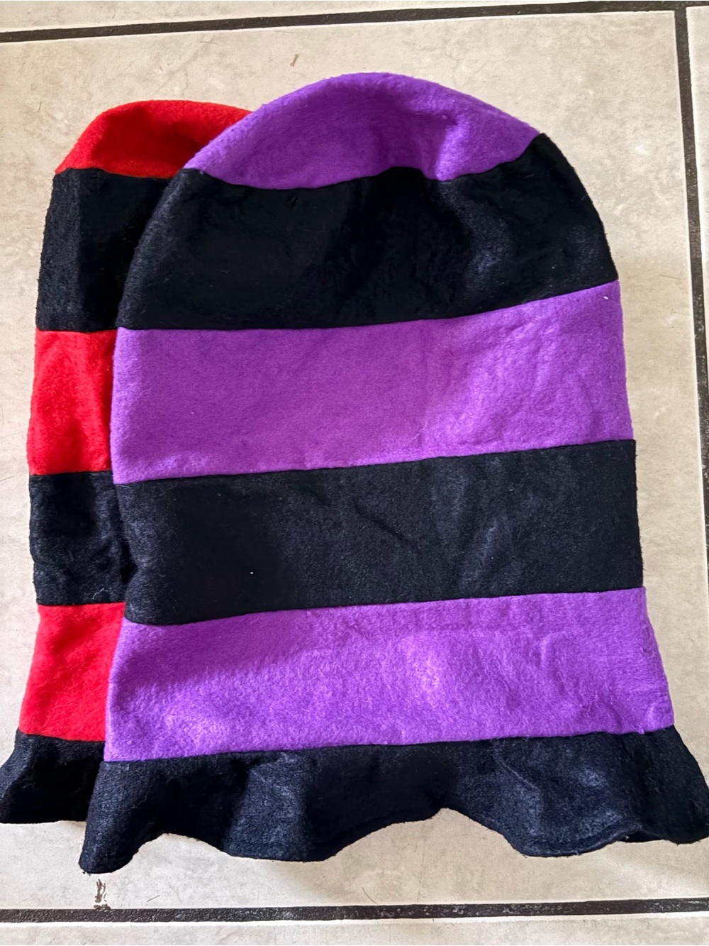 Kids Striped Costume Felt Hat in Black and Purple & Red and Black (Priced-Qty 2)
